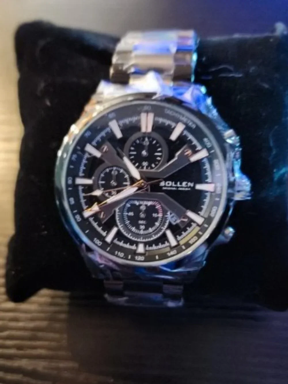 Sollen Black and Gold Chronograph Watch
